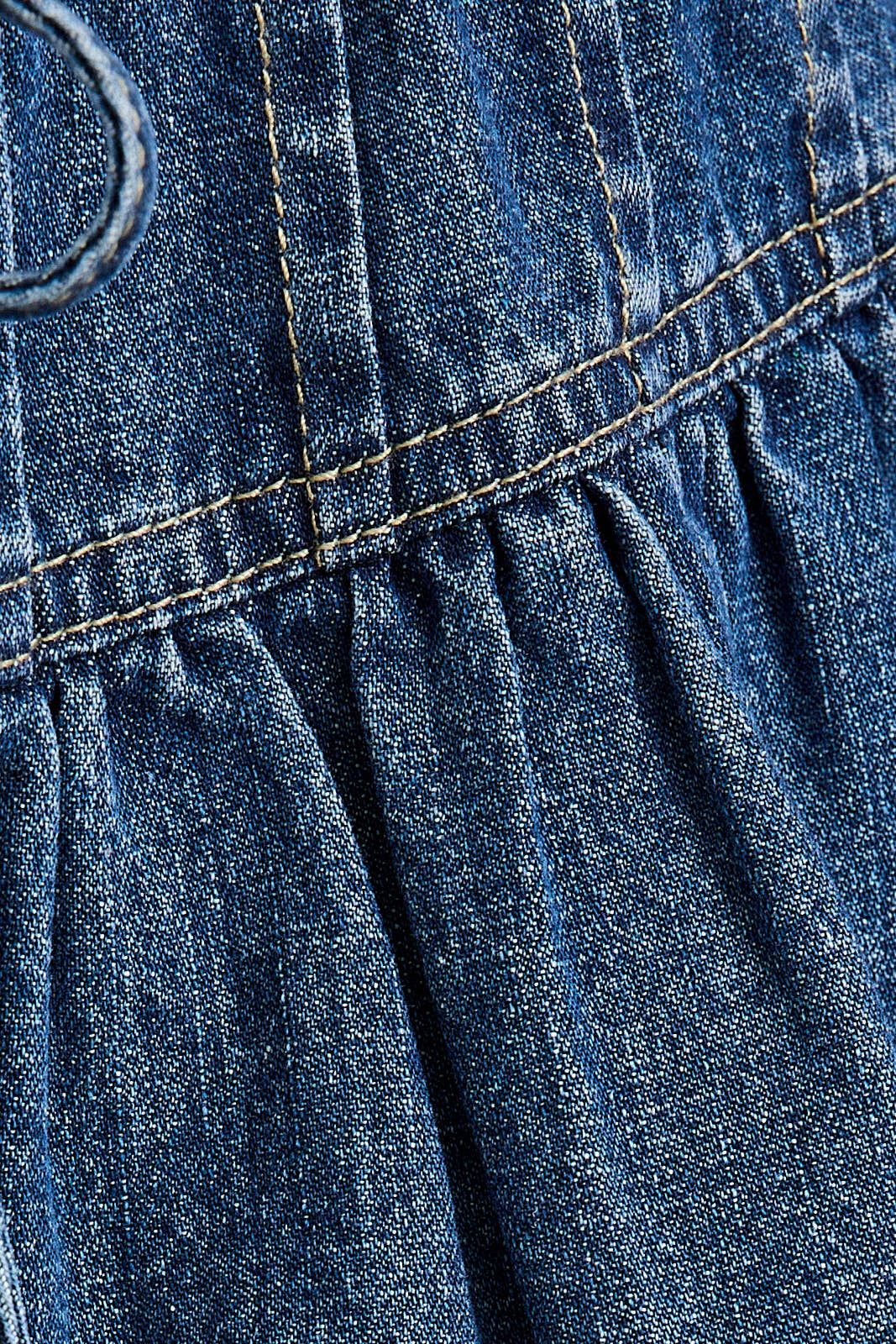 👖 Mid-Rise Denim Pleated Skirt