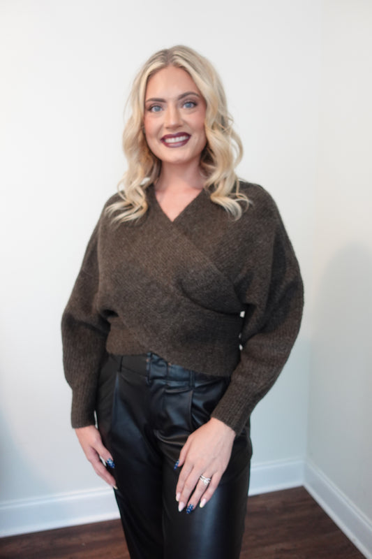 Crossover Knit Sweater