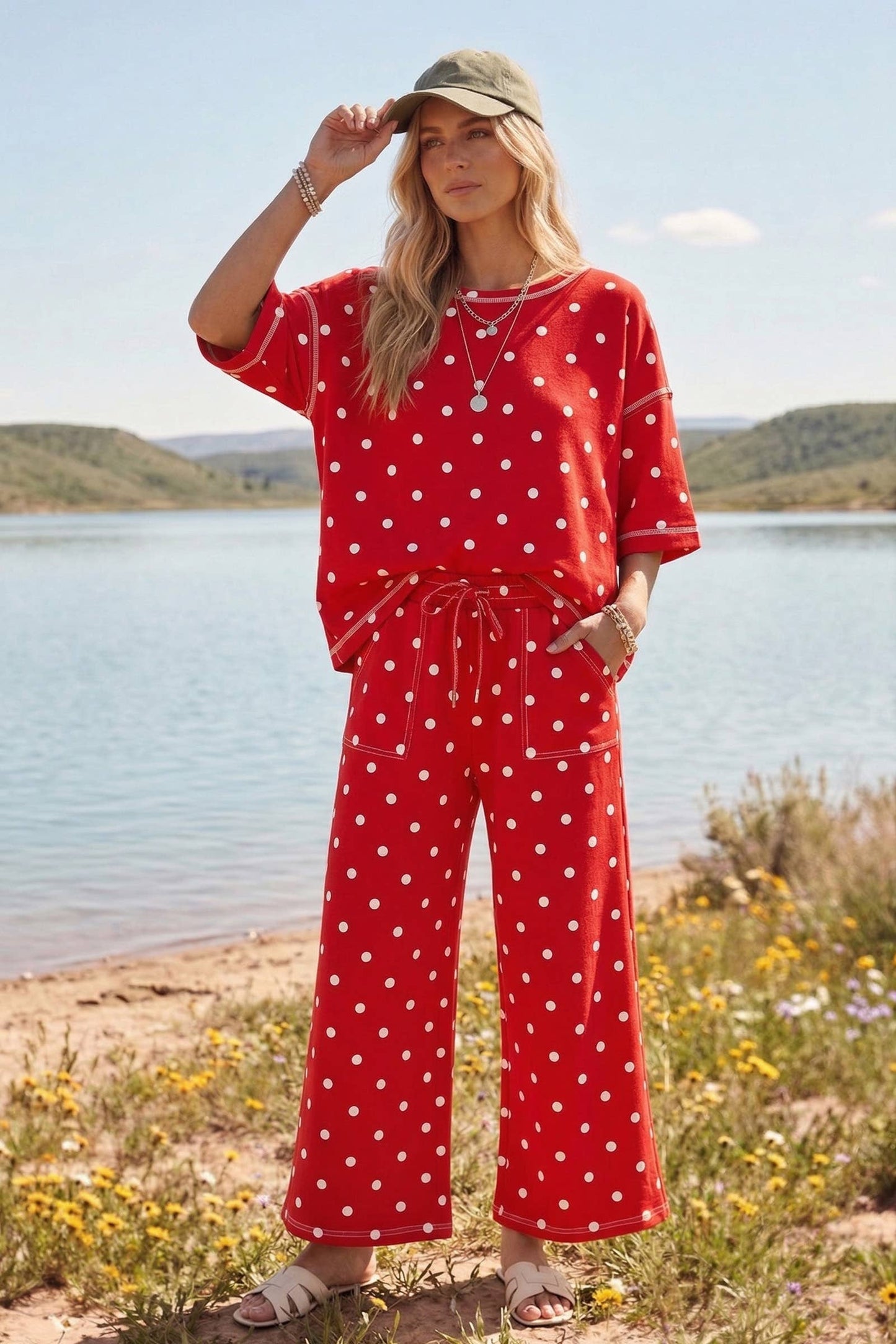 💋 Scuba Polka Dot Short Sleeve Set
