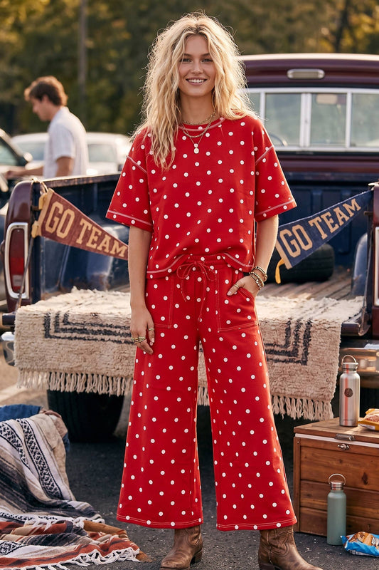 💋 Scuba Polka Dot Short Sleeve Set