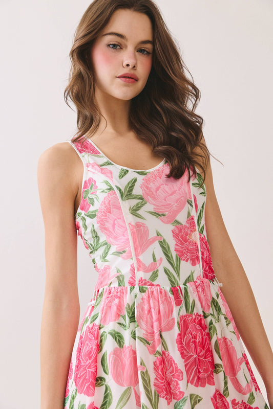 🌸 Floral Racerback Athletic Dress
