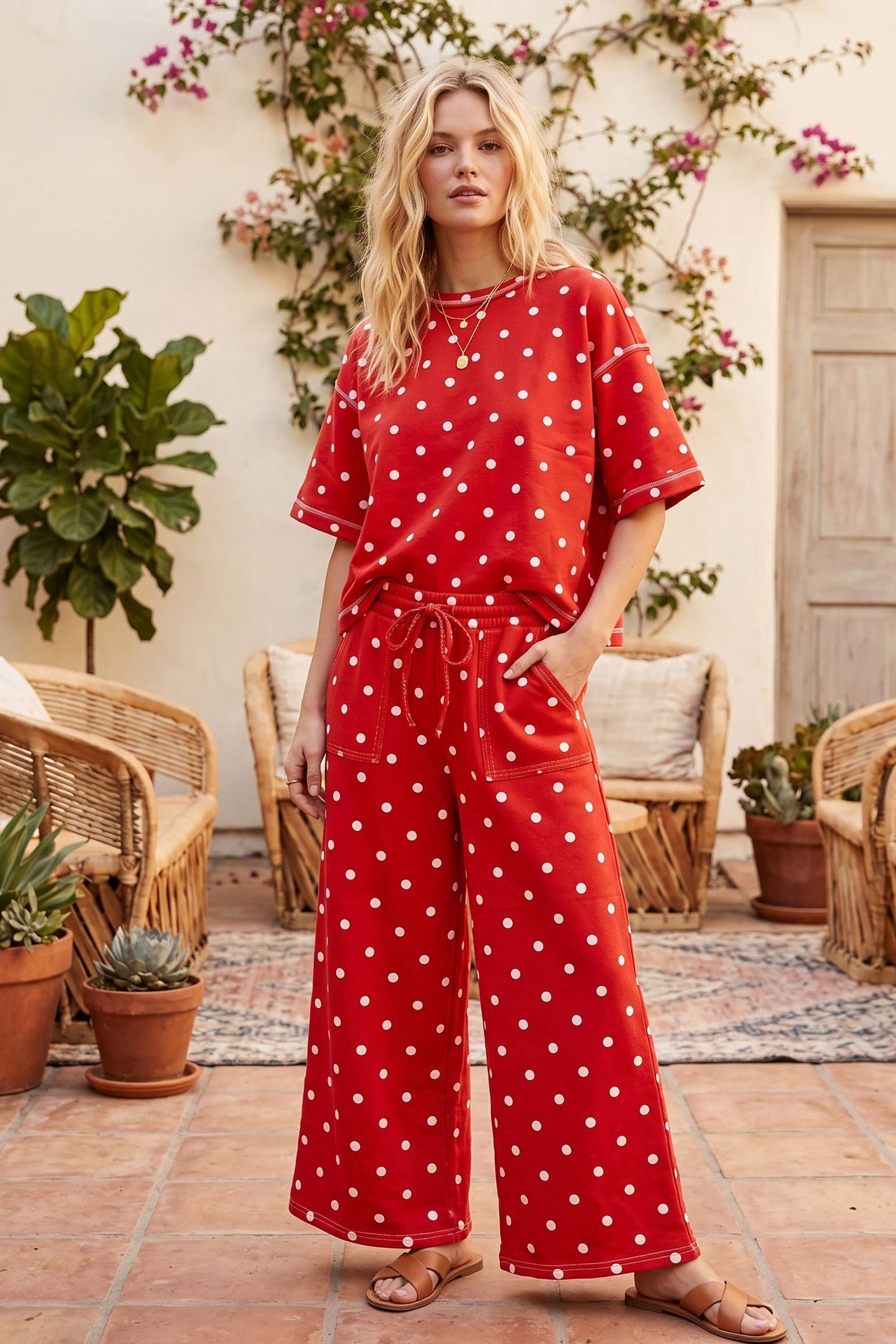 💋 Scuba Polka Dot Short Sleeve Set
