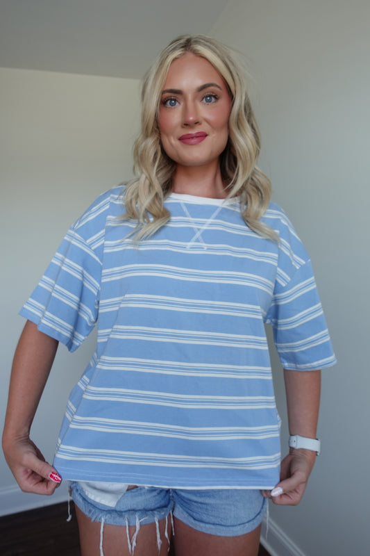 ⭐️ Americana Striped Oversized Tee