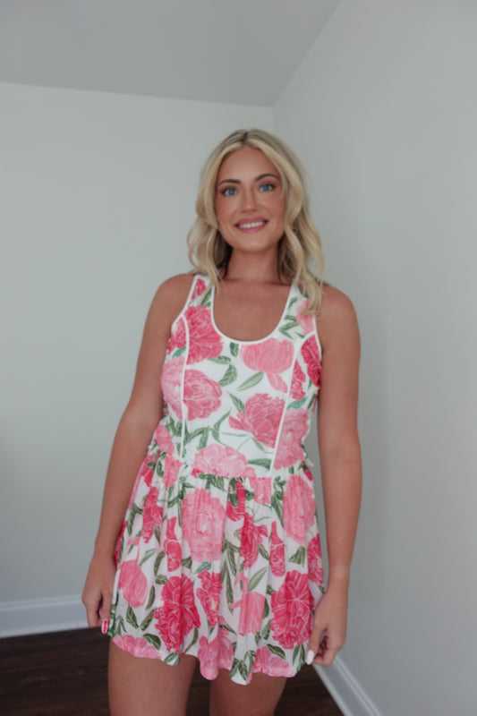 🌸 Floral Racerback Athletic Dress