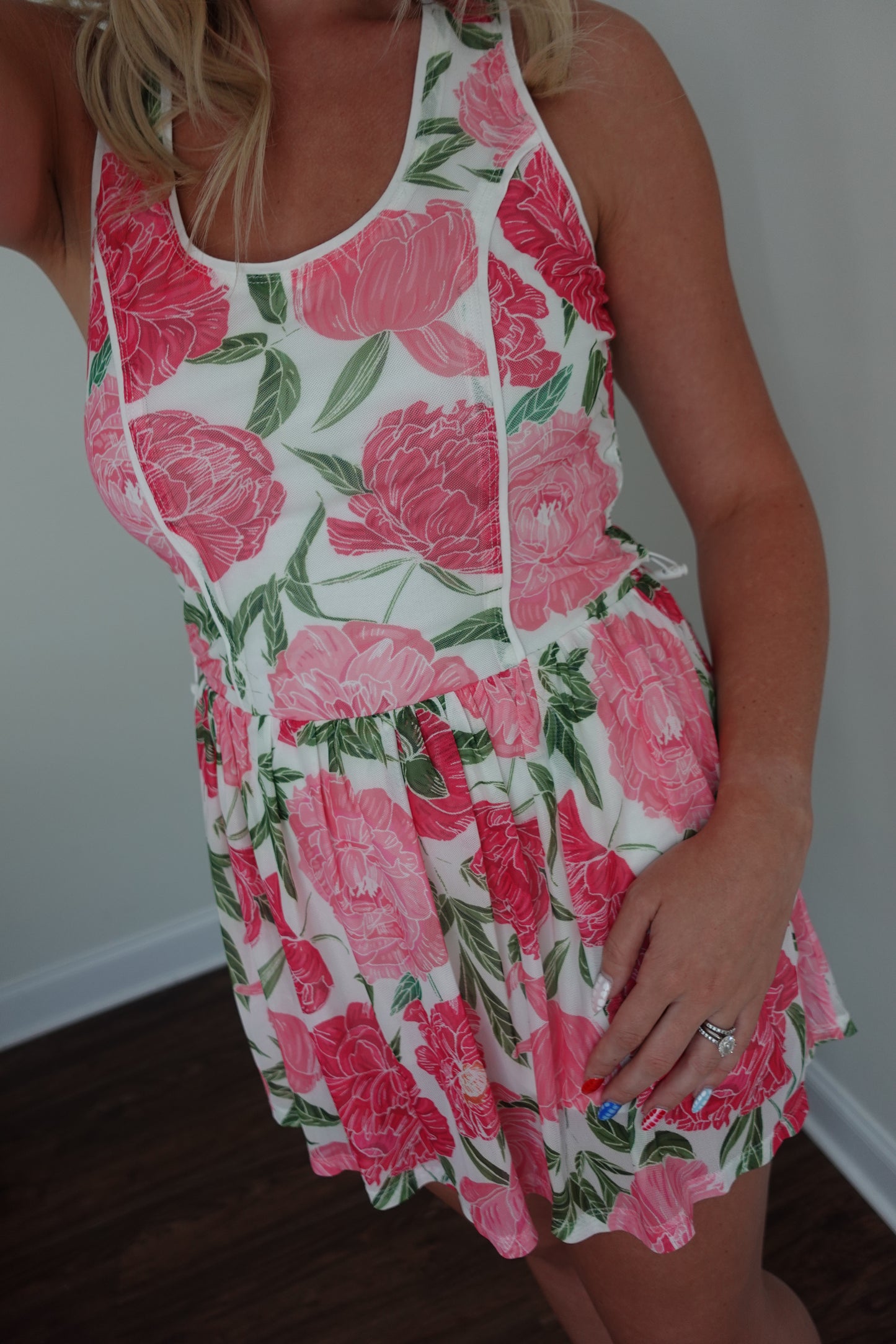 🌸 Floral Racerback Athletic Dress