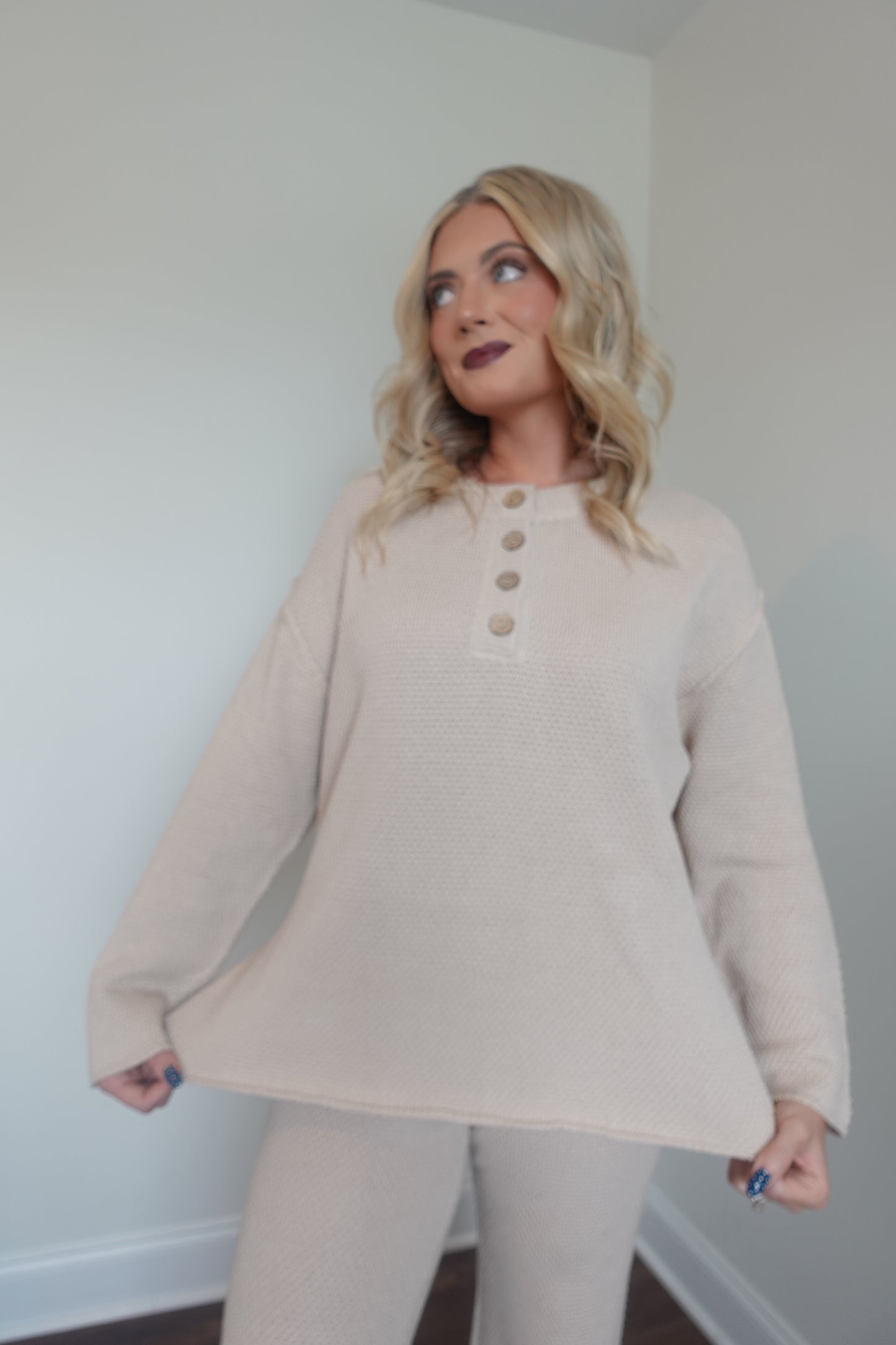 Waffle Knit Matching Set