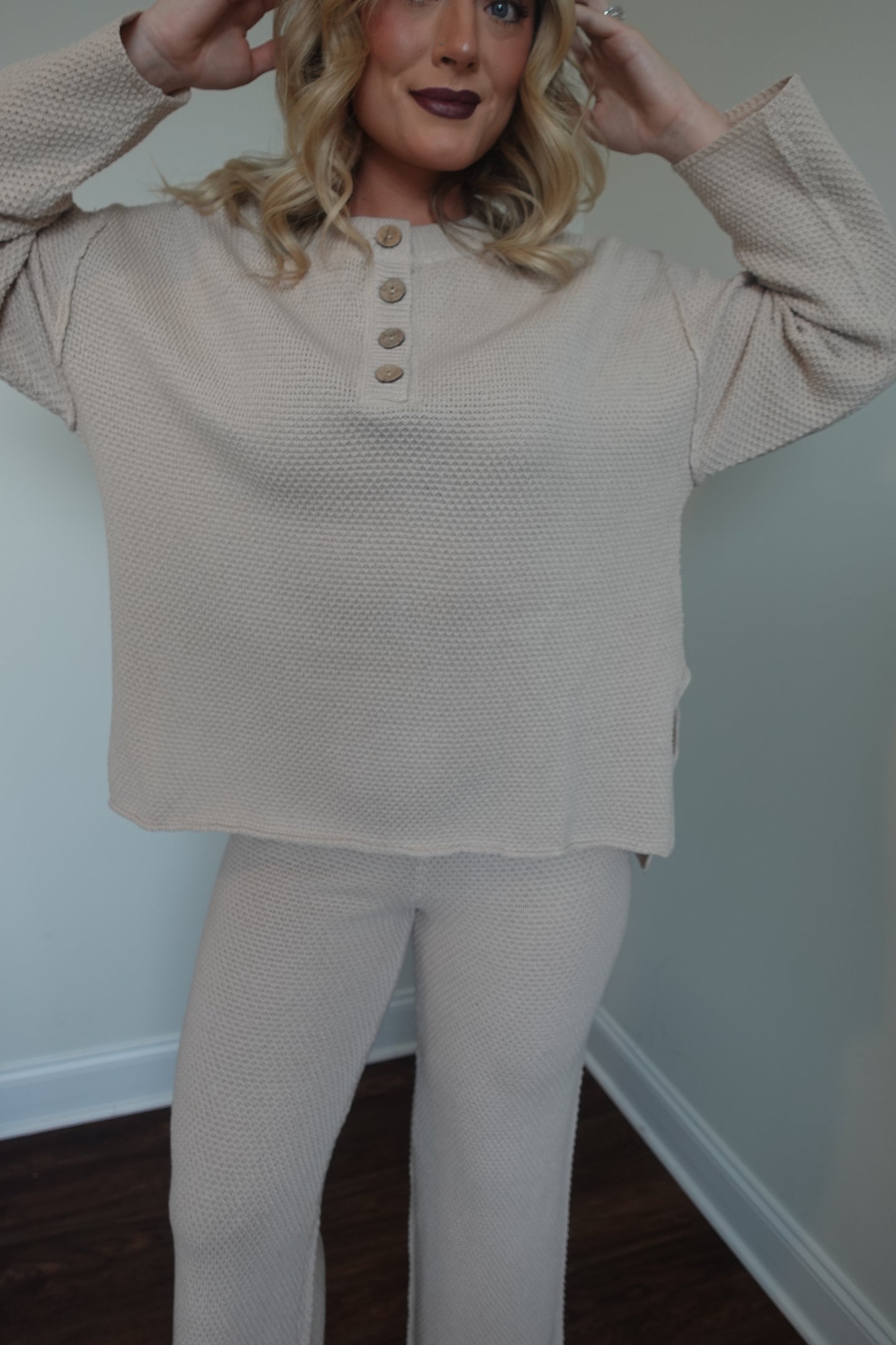 Waffle Knit Matching Set