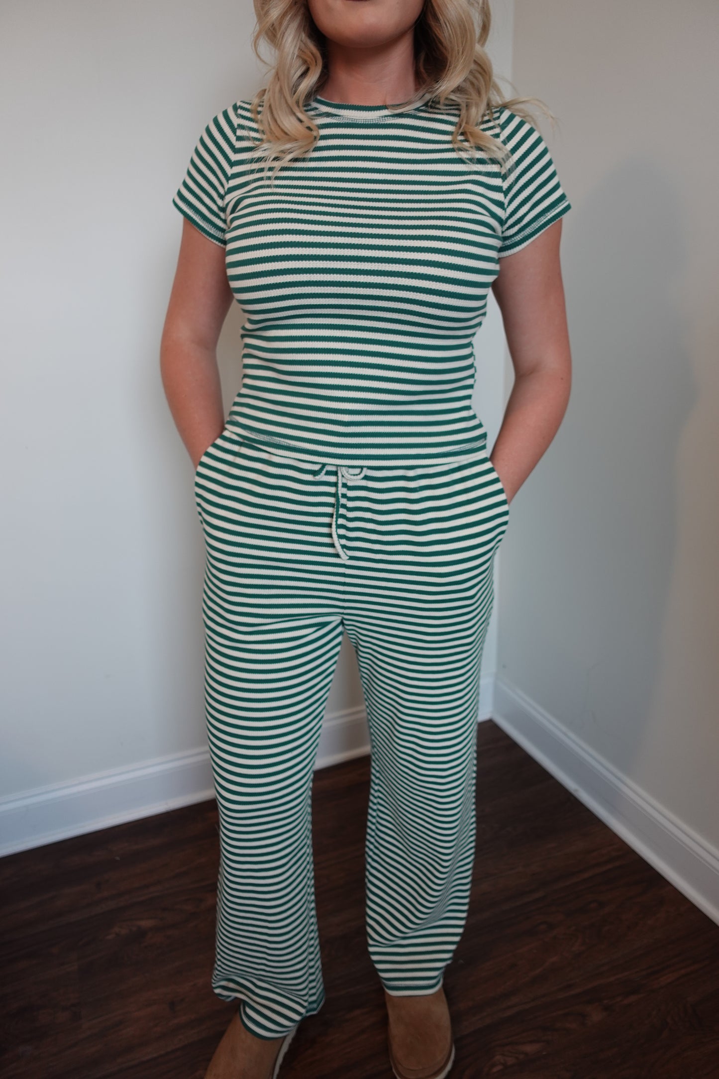 💚 Ribbed Green Matching Set