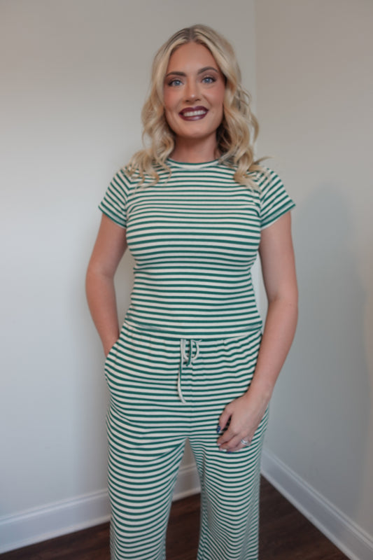💚 Ribbed Green Matching Set