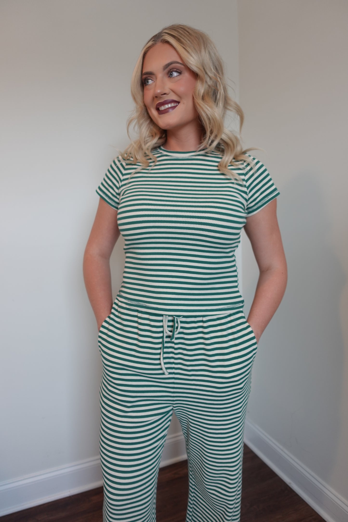 💚 Ribbed Green Matching Set