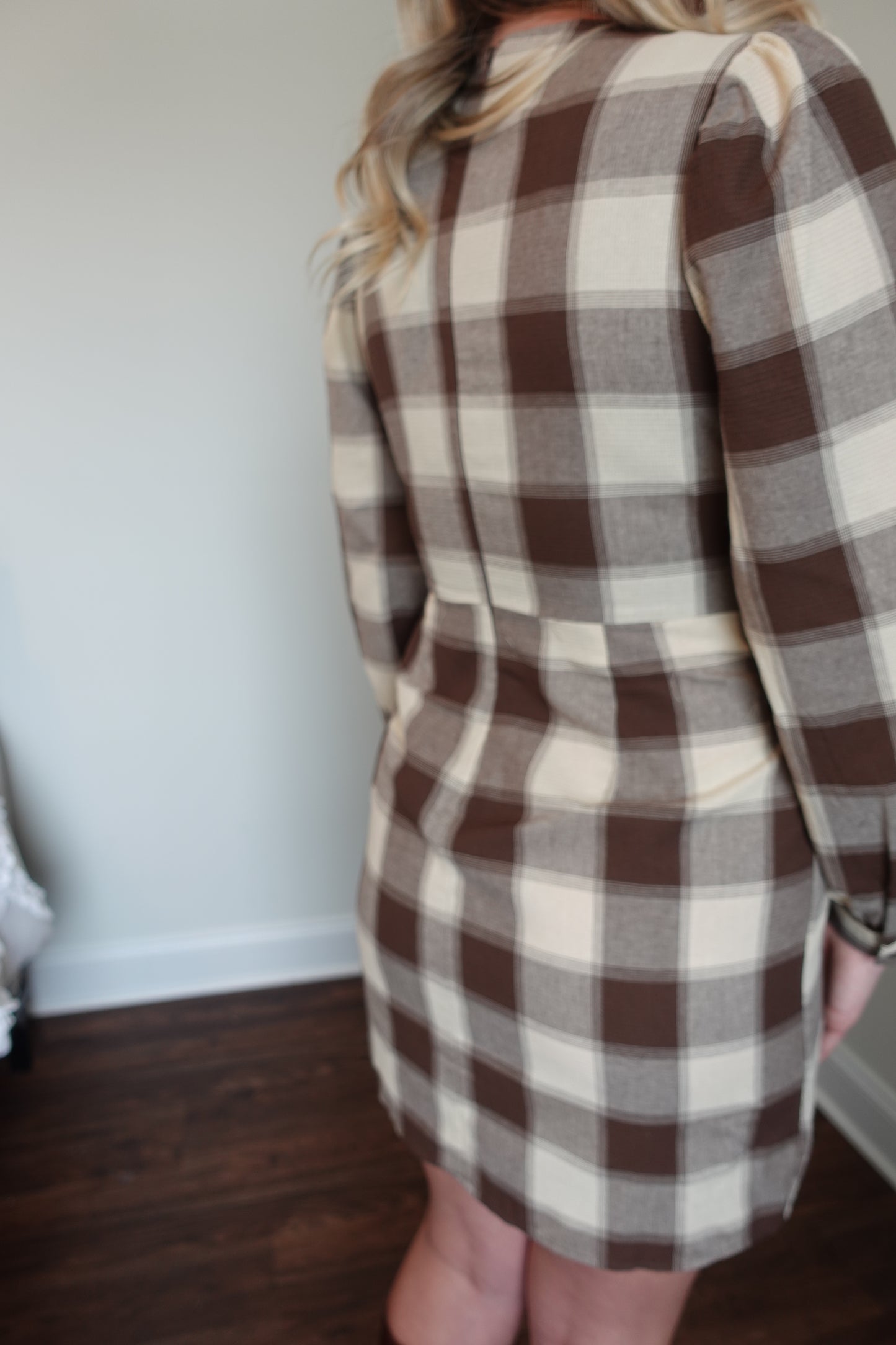 🤎 Plaid Tie Waist Dress
