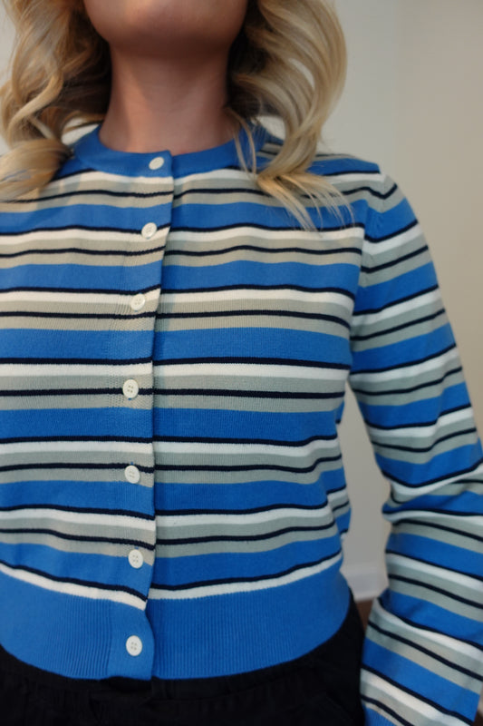 Blue Striped Cardigan