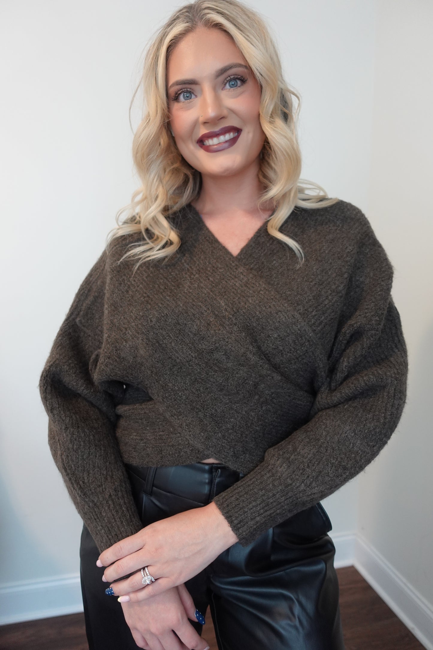 Crossover Knit Sweater