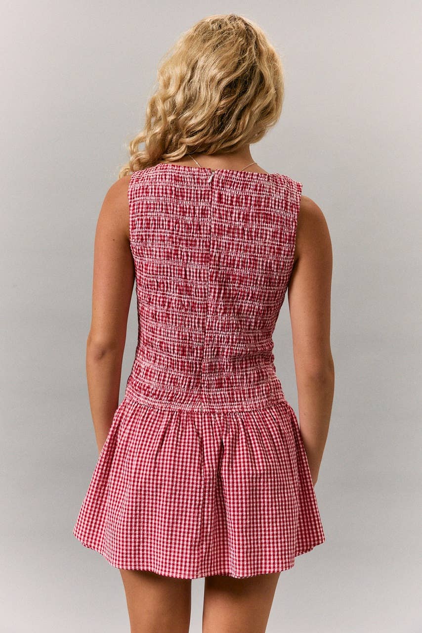 ❤️ Boat Neck Smocking Bodice Low Waist Romper