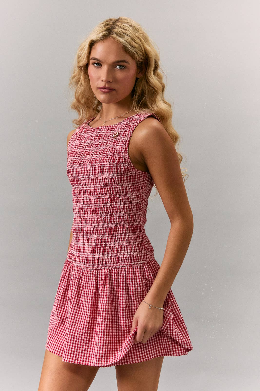 ❤️ Boat Neck Smocking Bodice Low Waist Romper