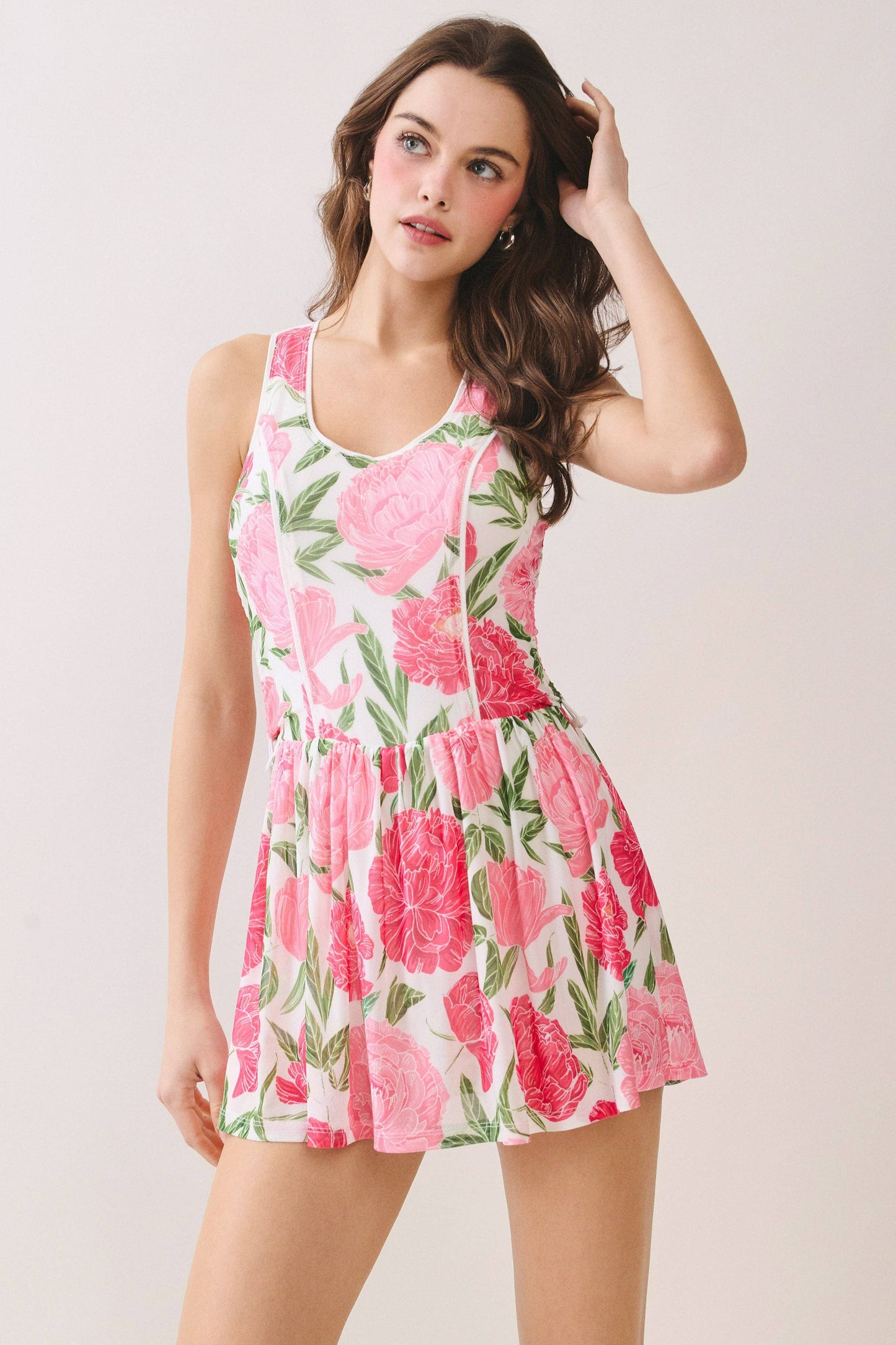 🌸 Floral Racerback Athletic Dress